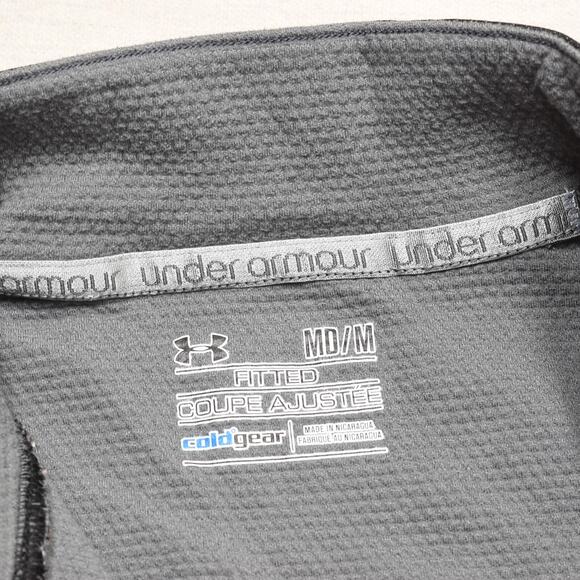 Under Armour Women 1/4 Zip Pullover Sweatshirt Polyester Black M Fitted Coldgear - Picture 7 of 8